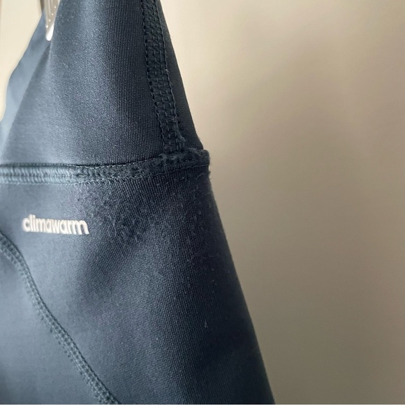 Adidas Climawarm Aztec Legging Pant Tight Thick High Rise Green Grey Sage - Picture 9 of 10